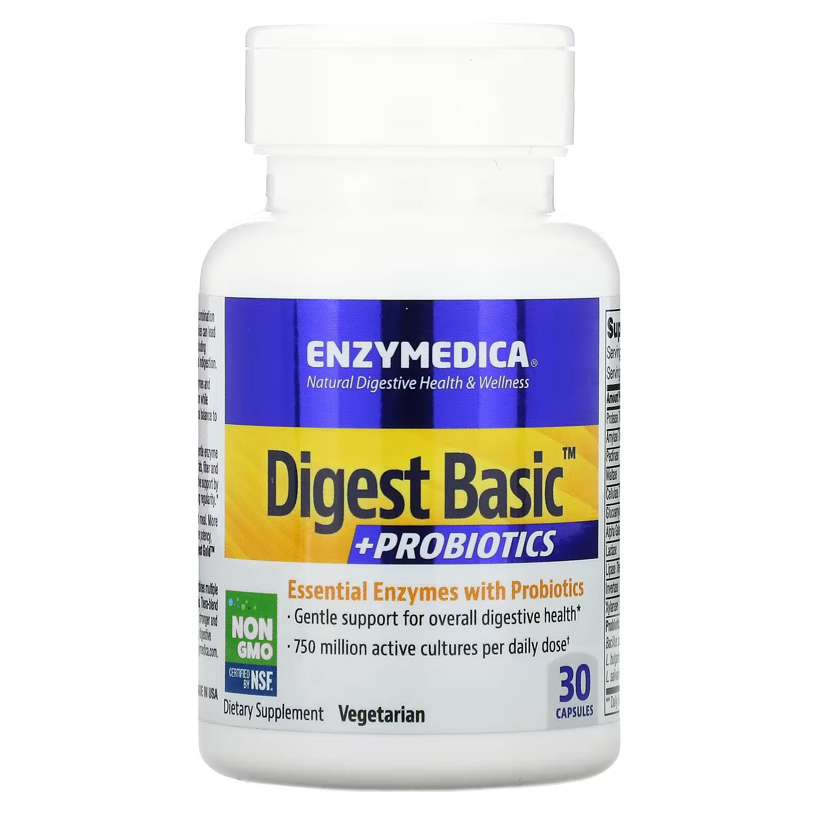 Enzymedica، Digest Basic، مكمل بروبيوتيك، 30 كبسولة