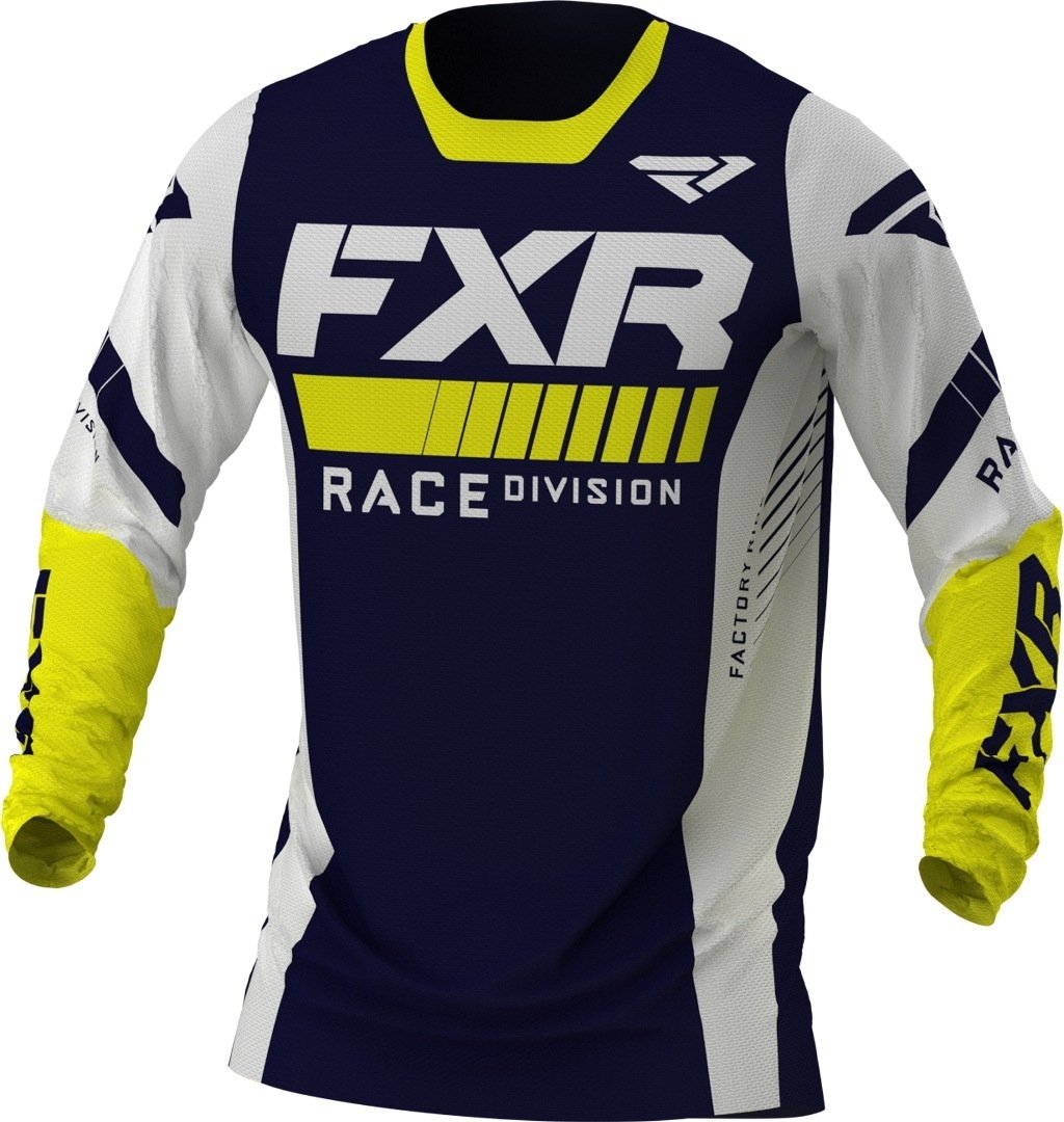 قميص موتوكروس FXR Revo MX Gear باللون الأزرق/الأبيض/الأصفر