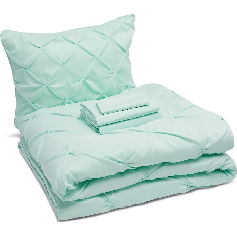 Amazon Basics Twin/Twin Bedding Set, 5 Pieces, Mint