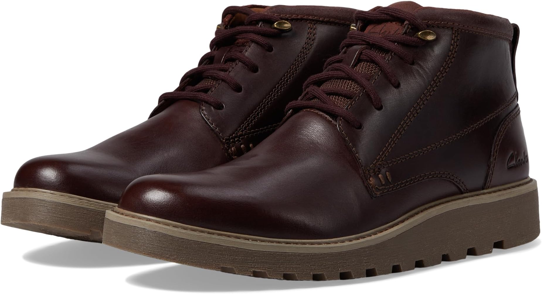 Barnes Lace Clarks lace-up boots, brown leather