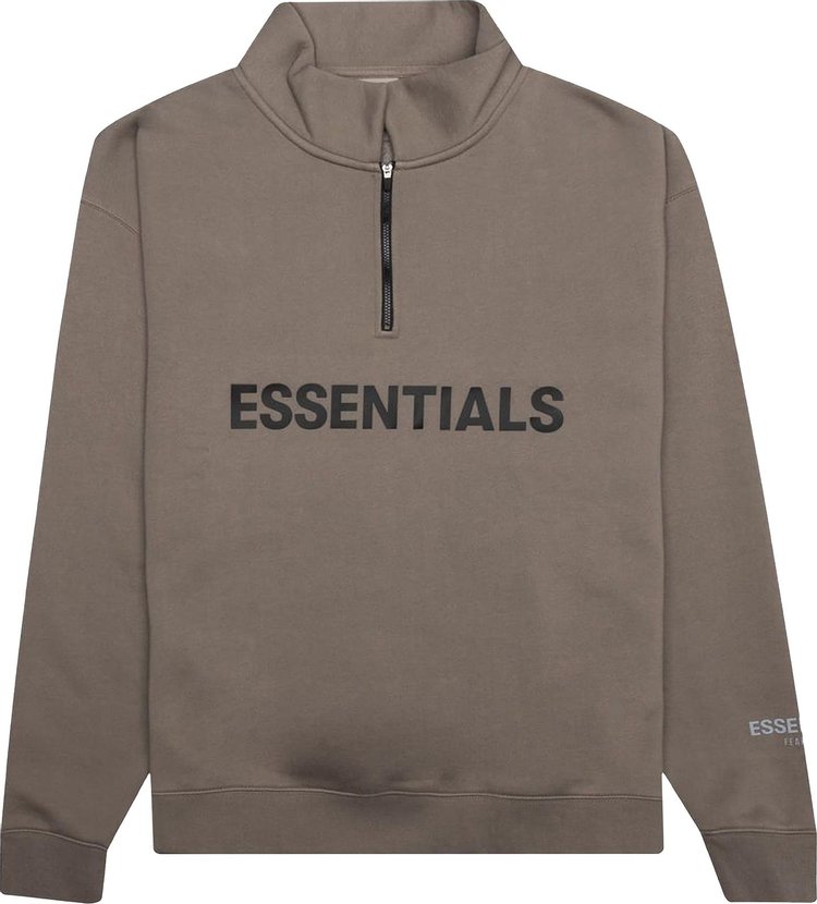 Fear of God Essentials Half Zip Sweatshirt 'Taupe', brown