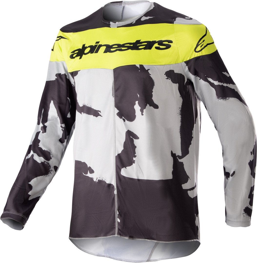 قميص موتوكروس Alpinestars Racer Tactical 2023 للشباب، رمادي/أصفر