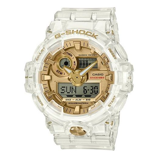 CASIO G-Shock Analog-Digital 'White' watch, yellow