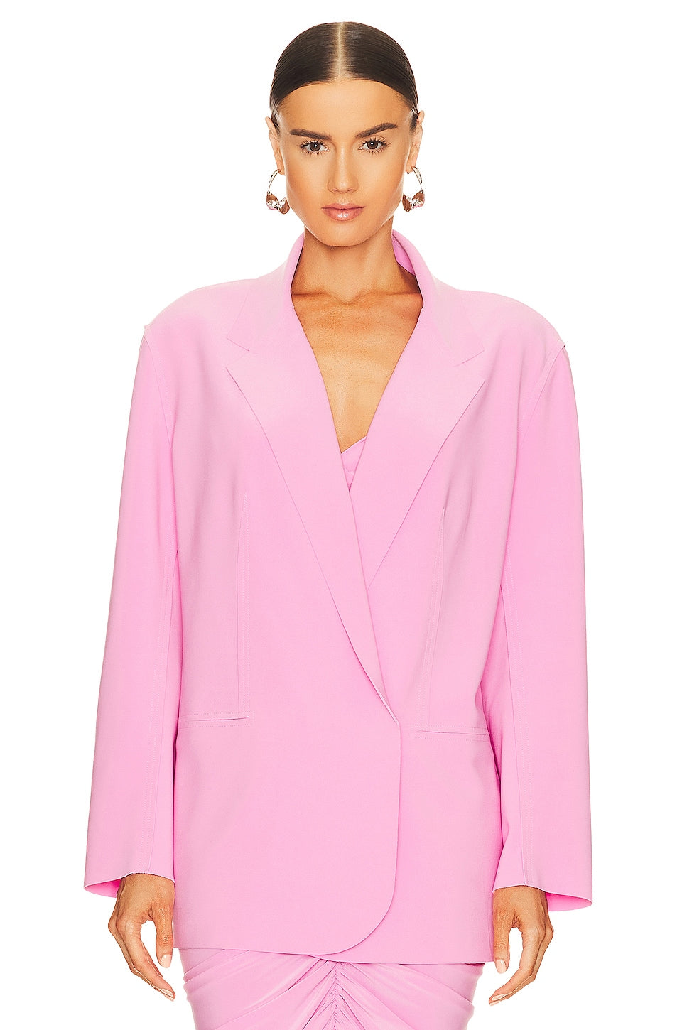 Norma Kamali Oversized Double Breasted Jacket, Candy Pink