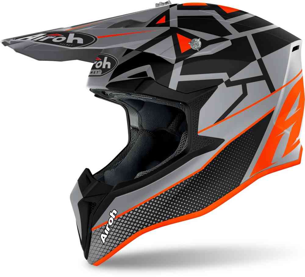 Wraap Mood Airoh Motocross Helmet, Matte Orange