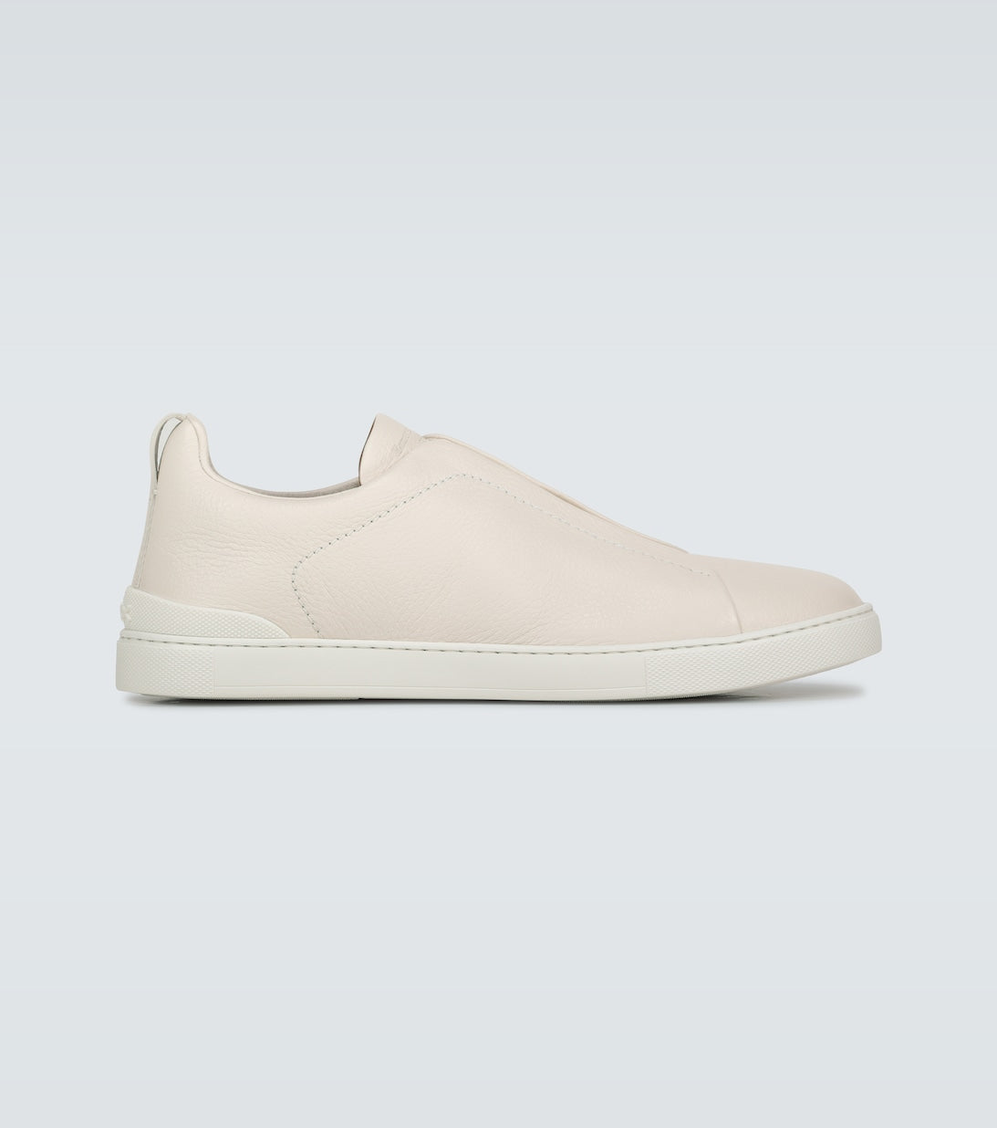 Zegna Triple Stitch Hidden Leather Sneakers, Neutral