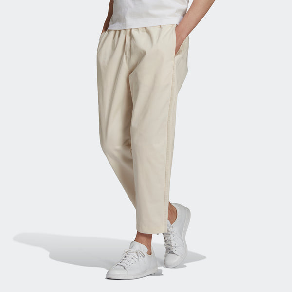 بنطلون رياضي رجالي من adidas originals C Twill Pant كاجوال قابل للتنفس للجري الرياضي بنطلون طويل/بنطلون أبيض كريمي، أبيض