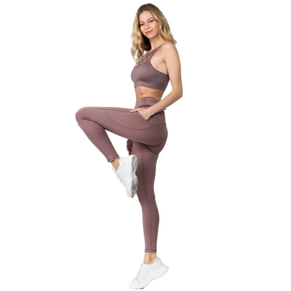 بنطلون رياضي نسائي بخصر مرتفع مزود بجيوب من WEAR SIERRA Ankle Yoga Sportswear