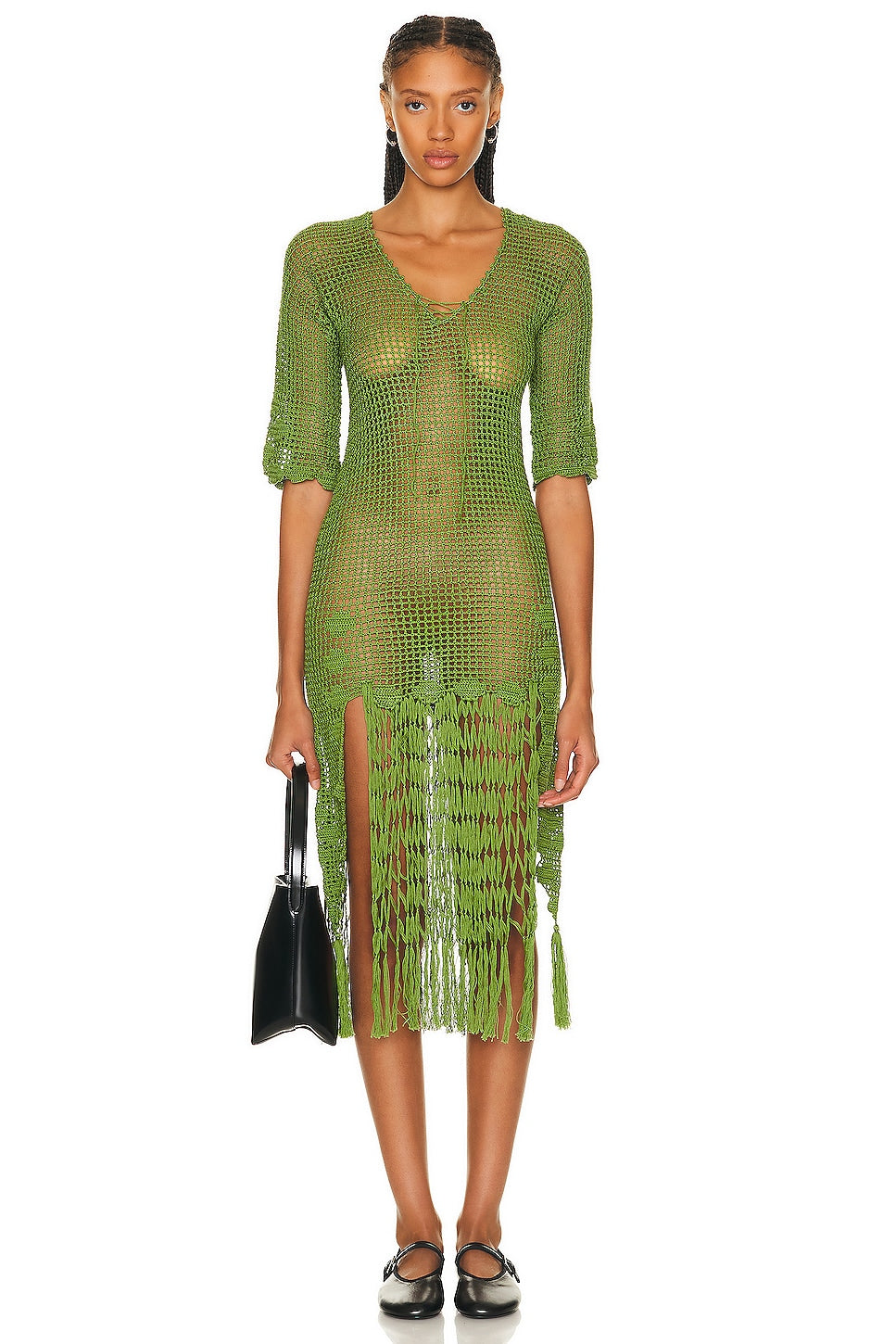 Bode Flint Dress in Apple Green