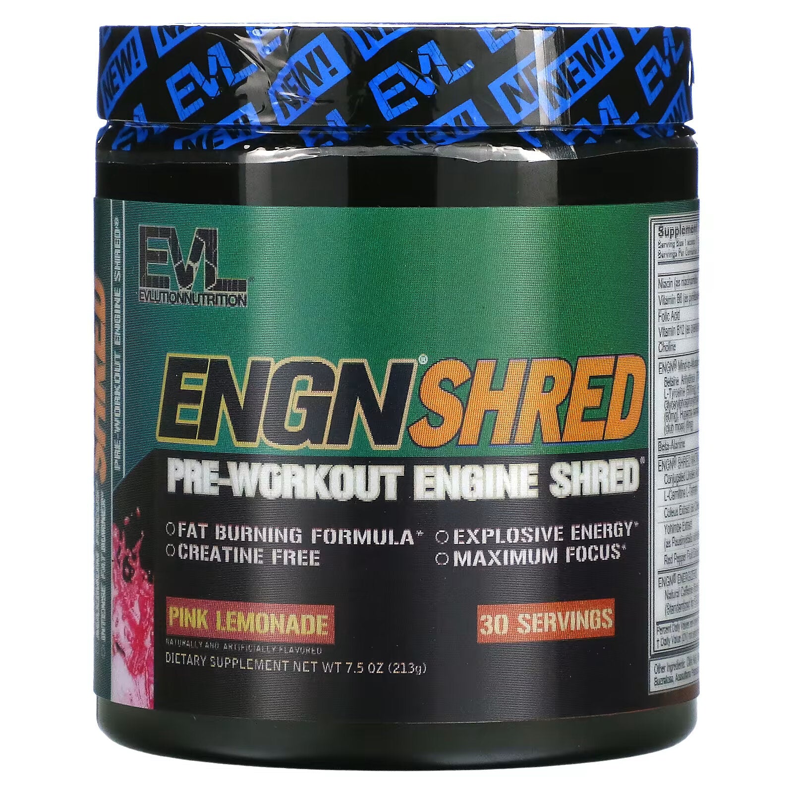 EVLution Nutrition, ENGN Shred, Pre-Workout Shredder, Pink Lemonade 213 g (7.5 oz)