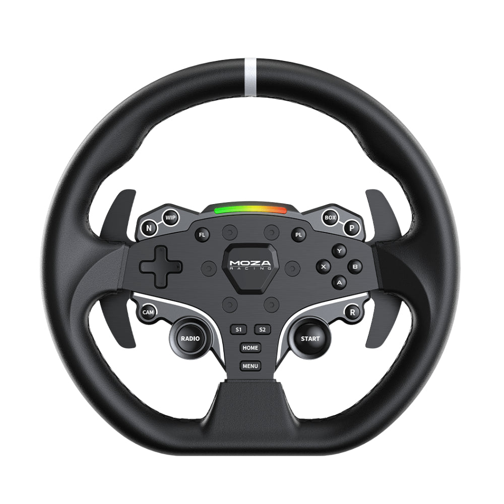 Moza R5 steering wheel, R5 steering wheel base + ES steering wheel + 2 SR-P Lite pedals, black