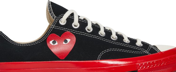 حذاء رياضي Converse Comme des Garçons Play x Chuck 70 Low أسود وأحمر، أسود