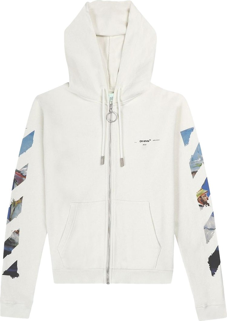 Off-White Diag Multicolor Zipped Hoodie 'White', white