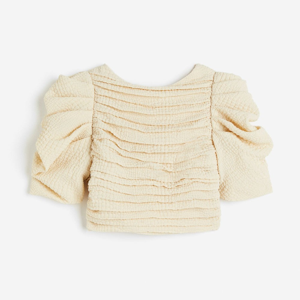 H&M Draped Crop Top, light beige