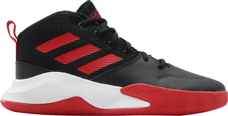 حذاء رياضي Adidas Own The Game Wide 'Active Red' باللون الأسود