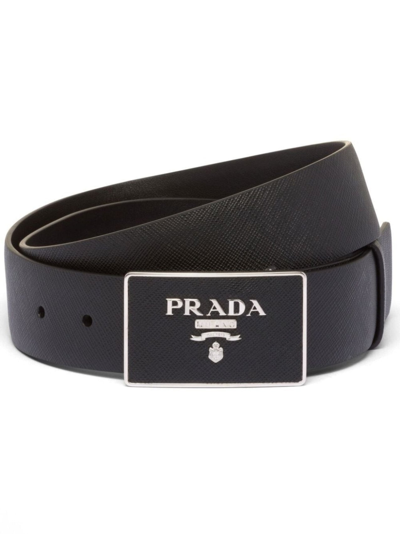 Prada Saffiano Leather Belt, Black