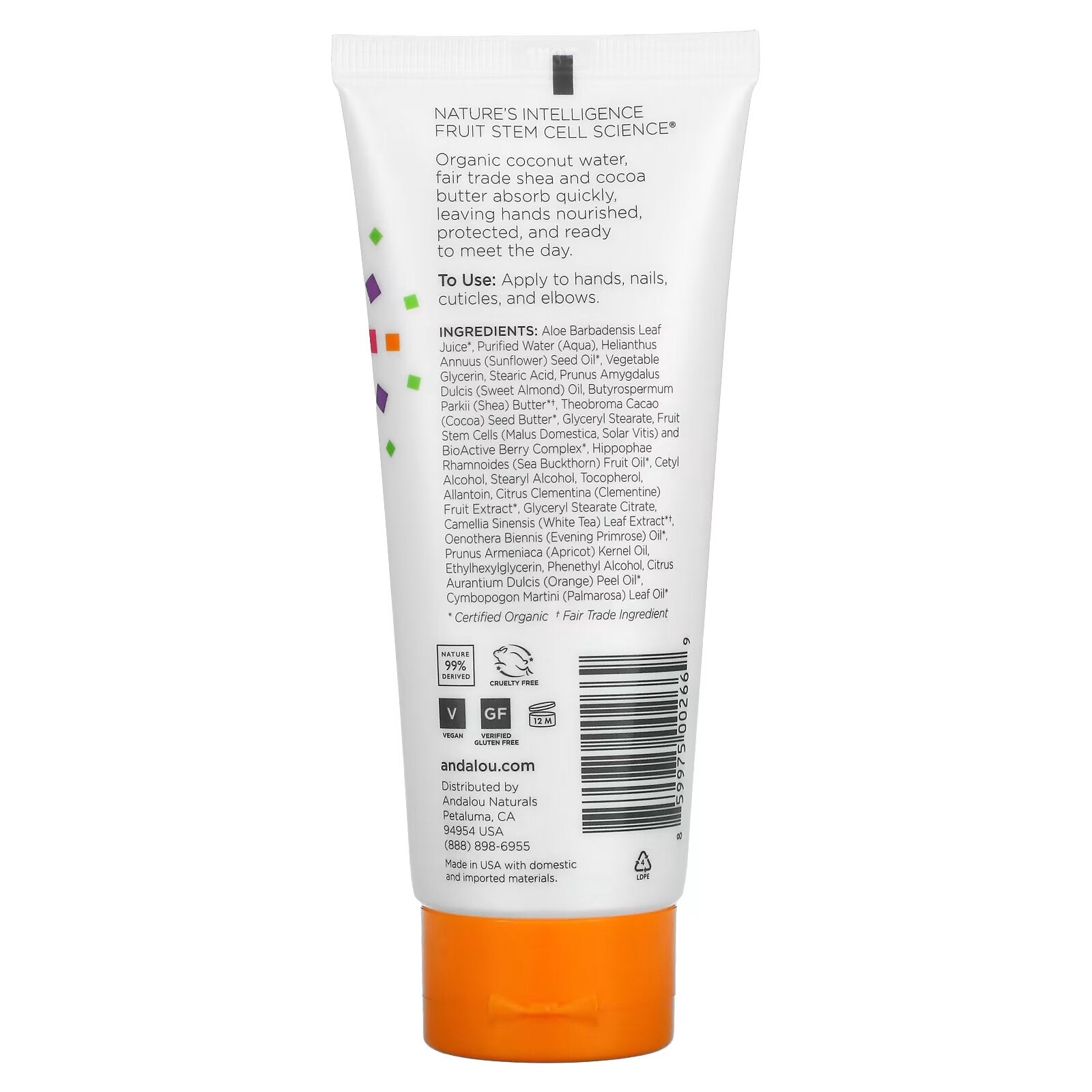 Andalou Naturals, A Force of Nature, hand cream with shea butter and sea buckthorn, clementine, 100 vk (3 4 fl. ounces)