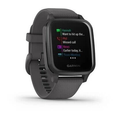 ساعة Garmin Venu SQ الذكية، لون الجرافيت والجرافيت