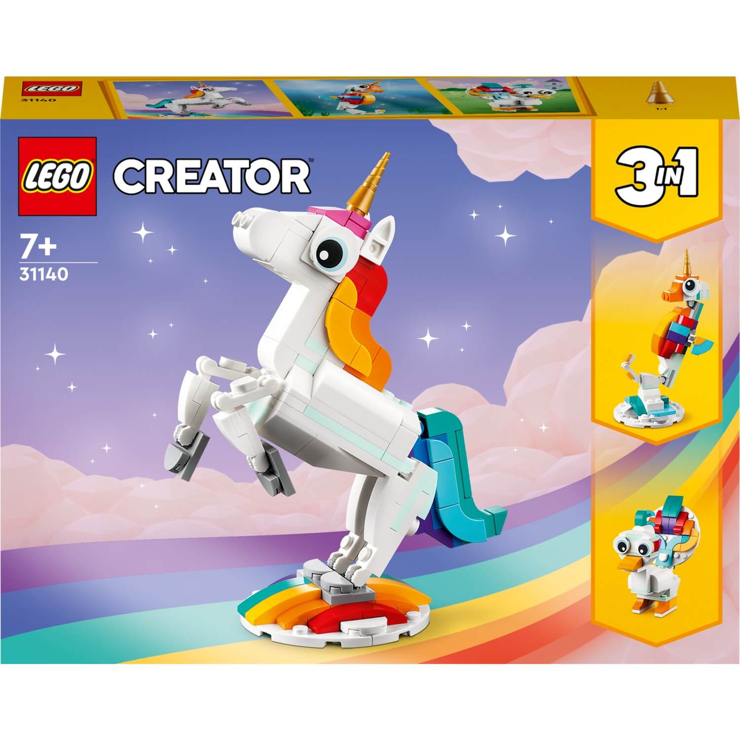 Lego Creator 3in1 Magic Unicorn 31140, 145 pieces