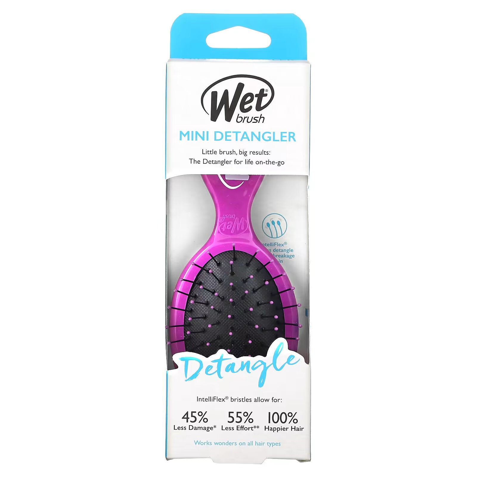 Wet Brush, Mini Detangling Brush, Purple, 1 Brush