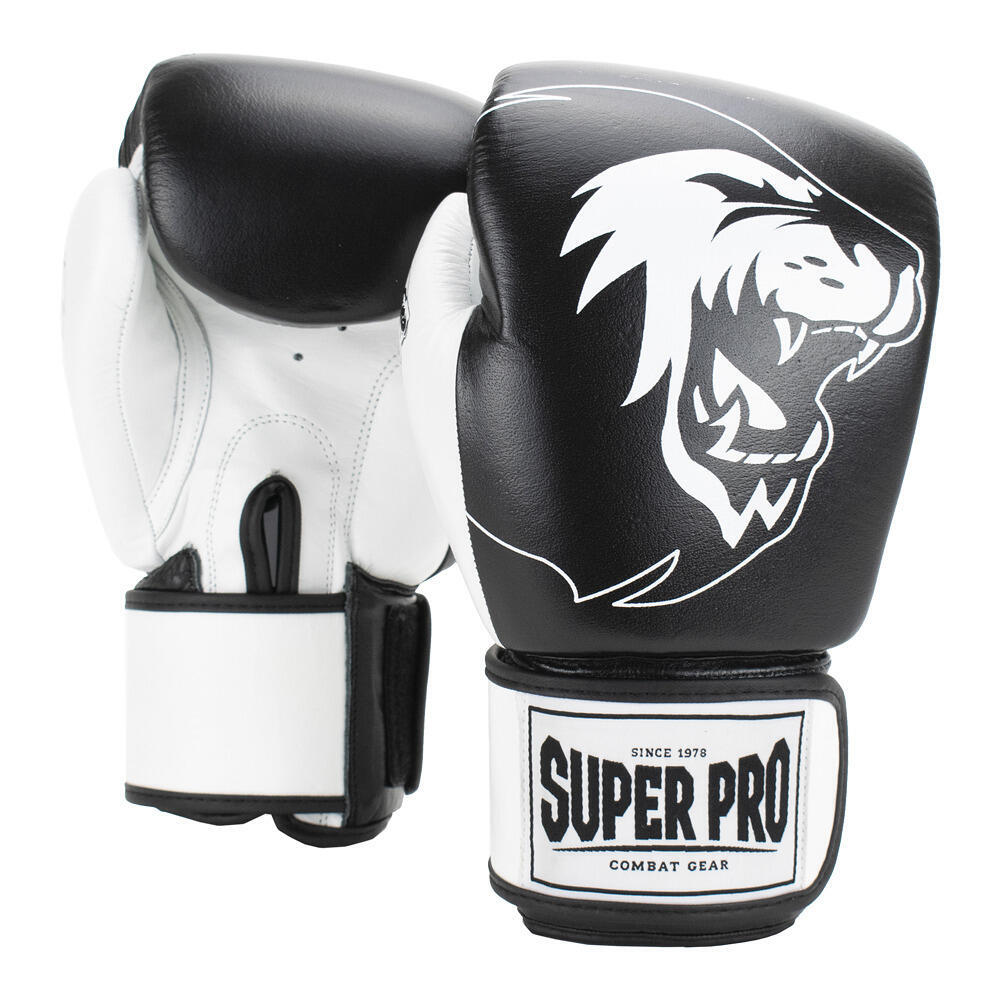 Super Pro Undisputed punching bag gloves, size XL, black and white SUPER PRO COMBAT GEAR black