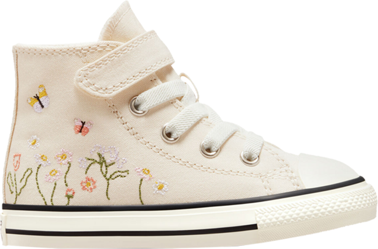 Converse Chuck Taylor All Star Easy-On High TD Embroidered Floral Print Sneakers - Natural Ivory, White