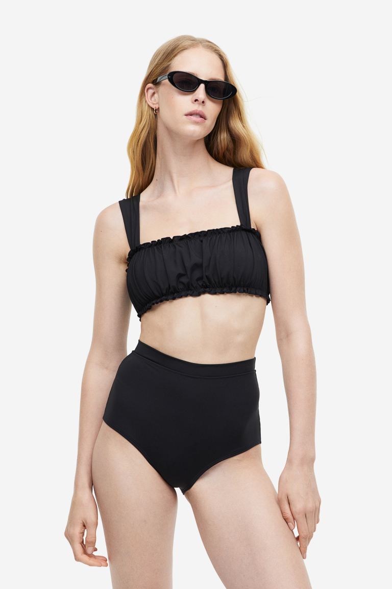 H&M soft bandeau bikini top, black