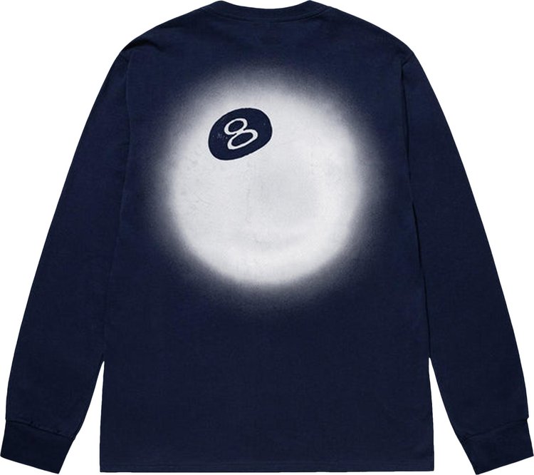 Stussy 8 Ball Fade Long-Sleeve Tee 'Navy', blue