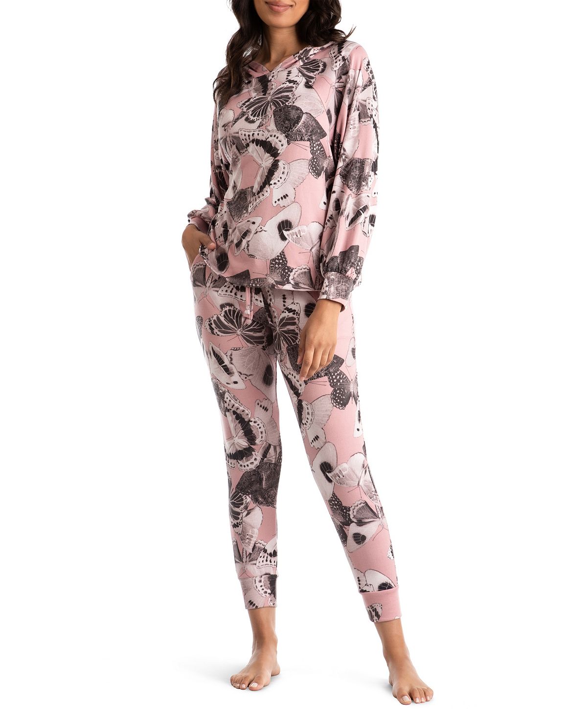 Juno Hacci Midnight Bakery Women's 2 Piece Pajama Set, Pink