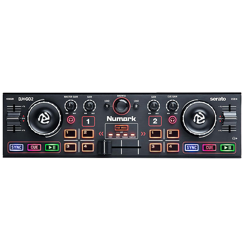 Numark DJ2GO2 Touch Pocket DJ Controller with HF125 Headphones Package