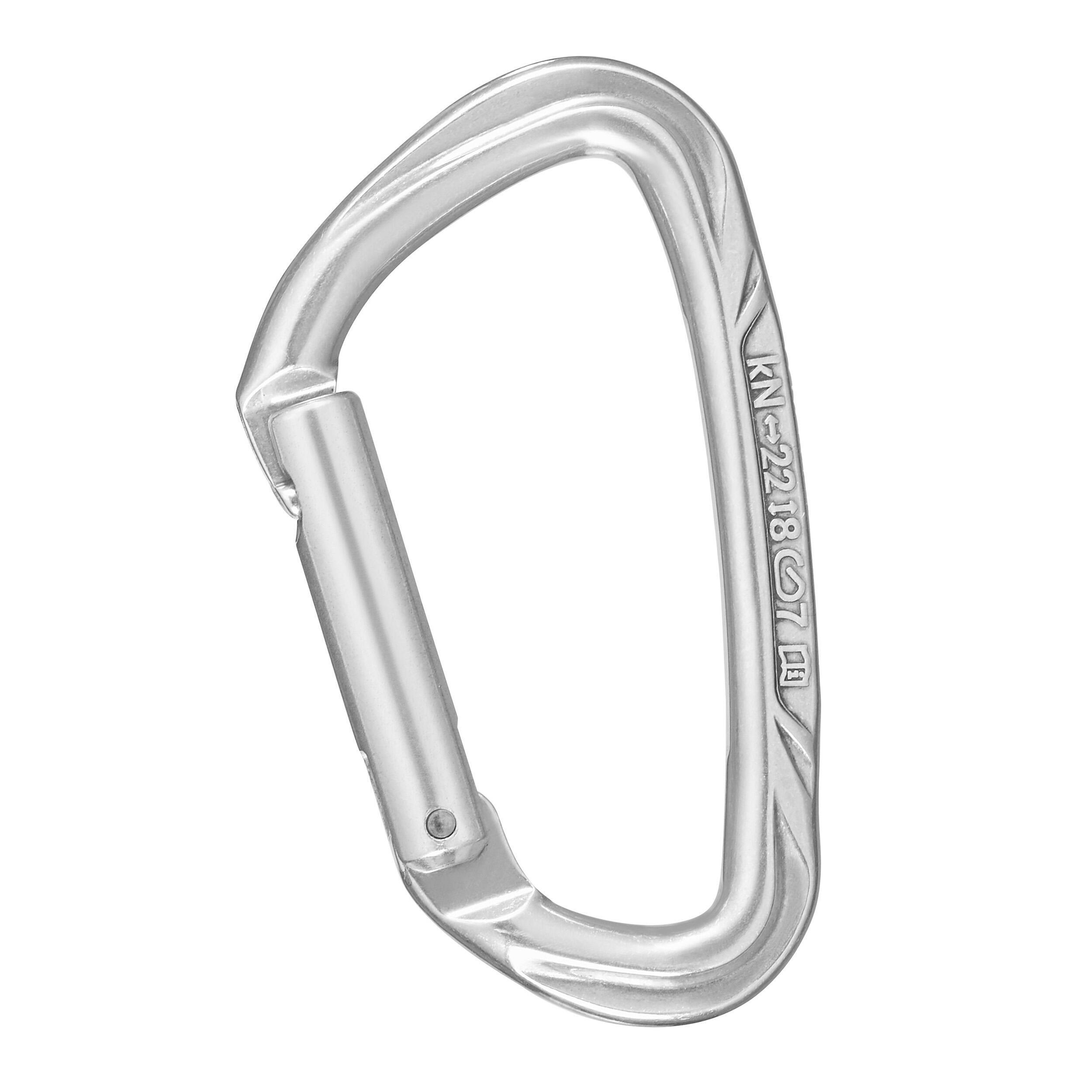 Simond carabiner, unclamped, for mountaineering, gray