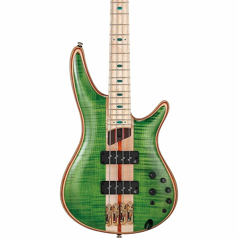 Ibanez SR4FMDX SR Premium 4 String Bass Guitar Emerald Green Low Luster in Bag