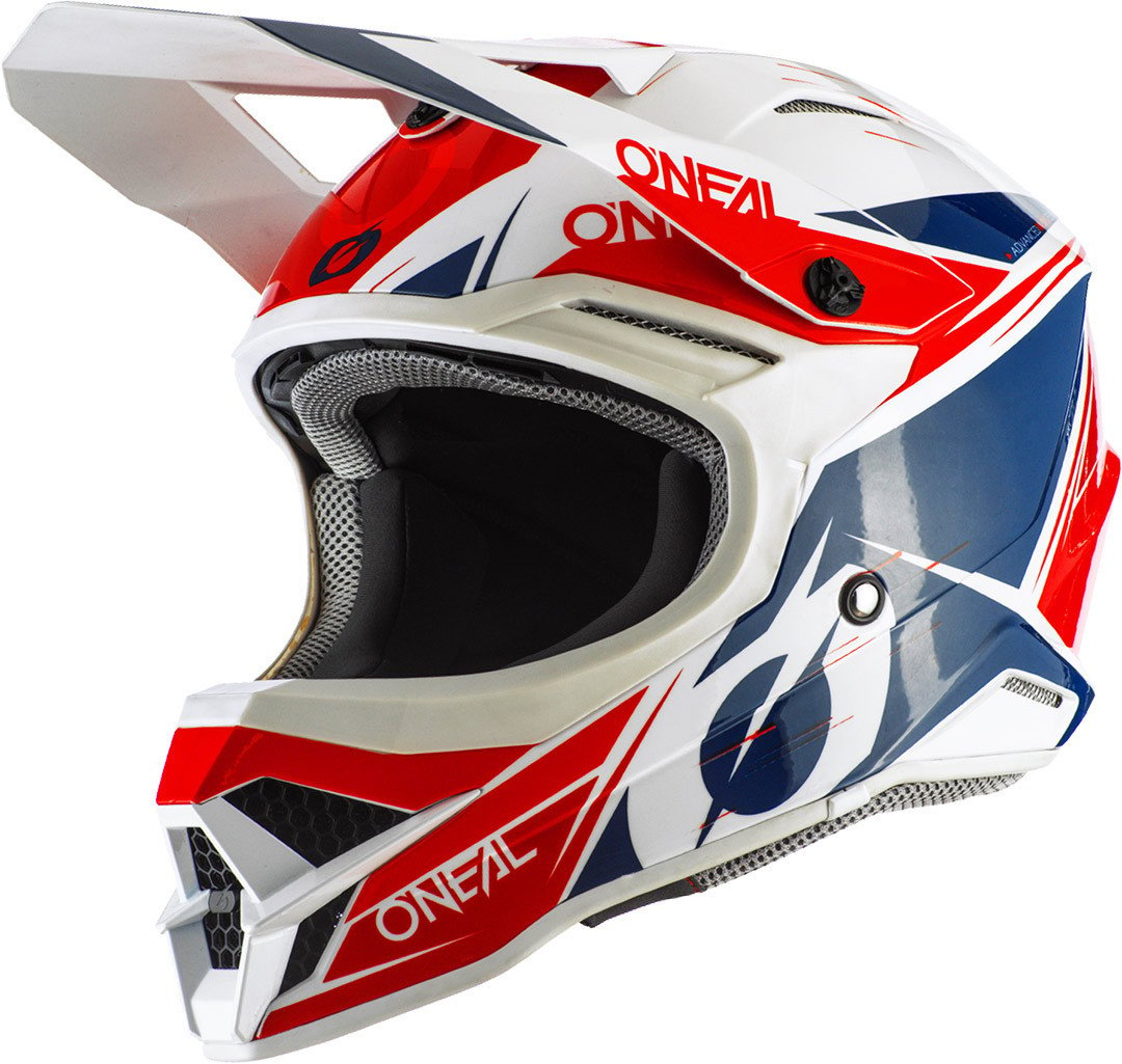 Oneal 3Series Stardust Motocross Helmet, White/Blue/Red