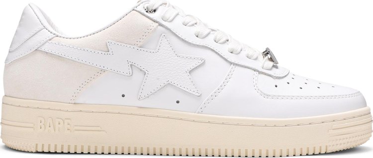 Sneakers Bapesta Low Suede Heel - White, white