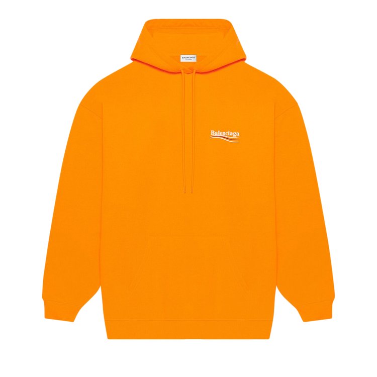 Balenciaga Political Campaign Medium Fit Hoodie 'Fluorescent Orange', white