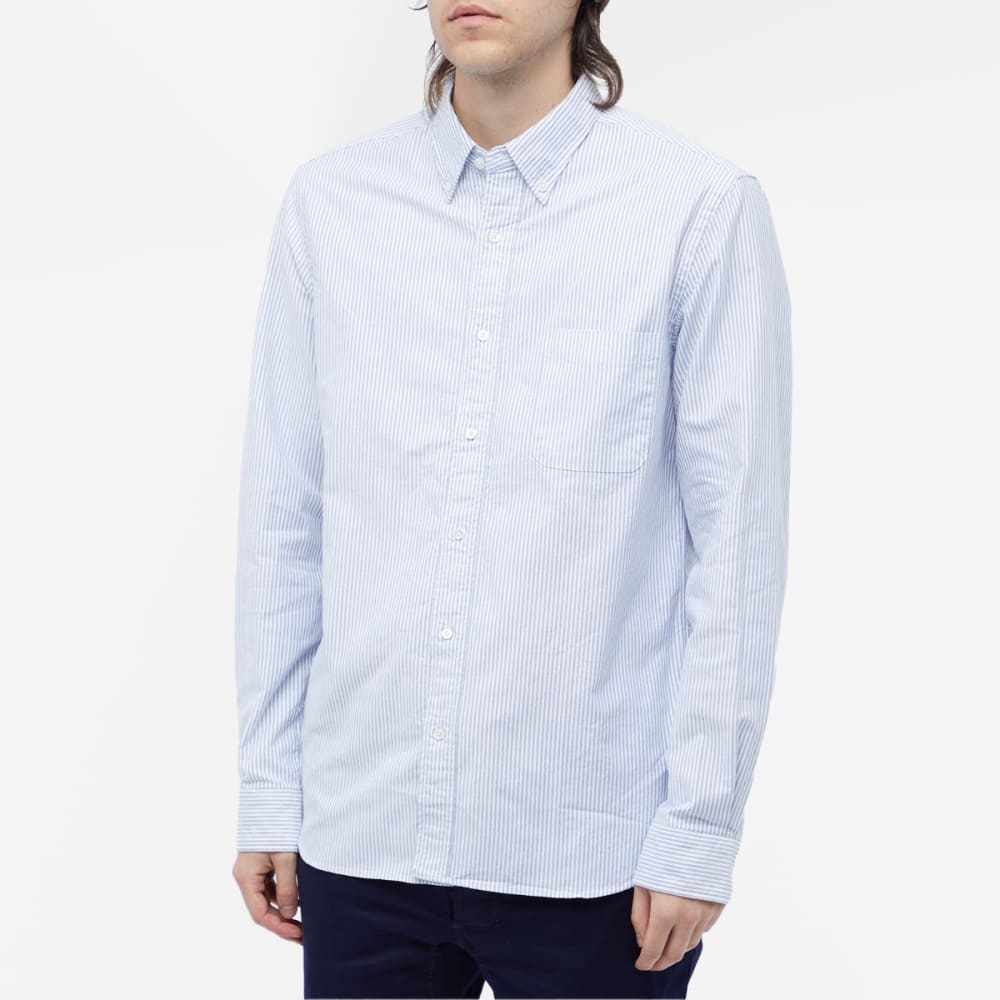 Beams Plus Blue Striped Oxford Shirt