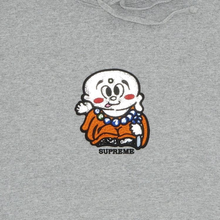 سويت شيرت Supreme AOI Buddha ذو القلنسوة "Heather Grey"، باللون الرمادي