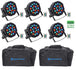 (6) Rockville BATTERY PAR 50 Rechargeable LED DMX DJ Wash Up Lights + Remotes + Bags (6) BATTERY PAR 50+(2) RLB80