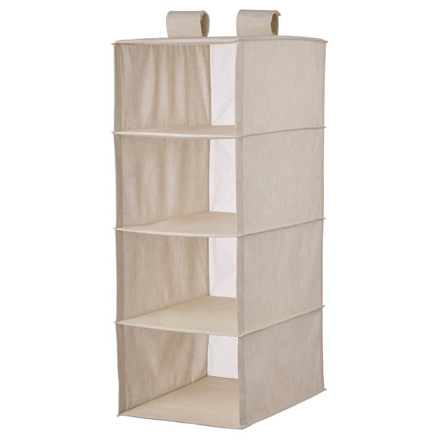 Wall cabinet with 4 compartments Ikea Ragodling 36x45x92 cm, textile/beige