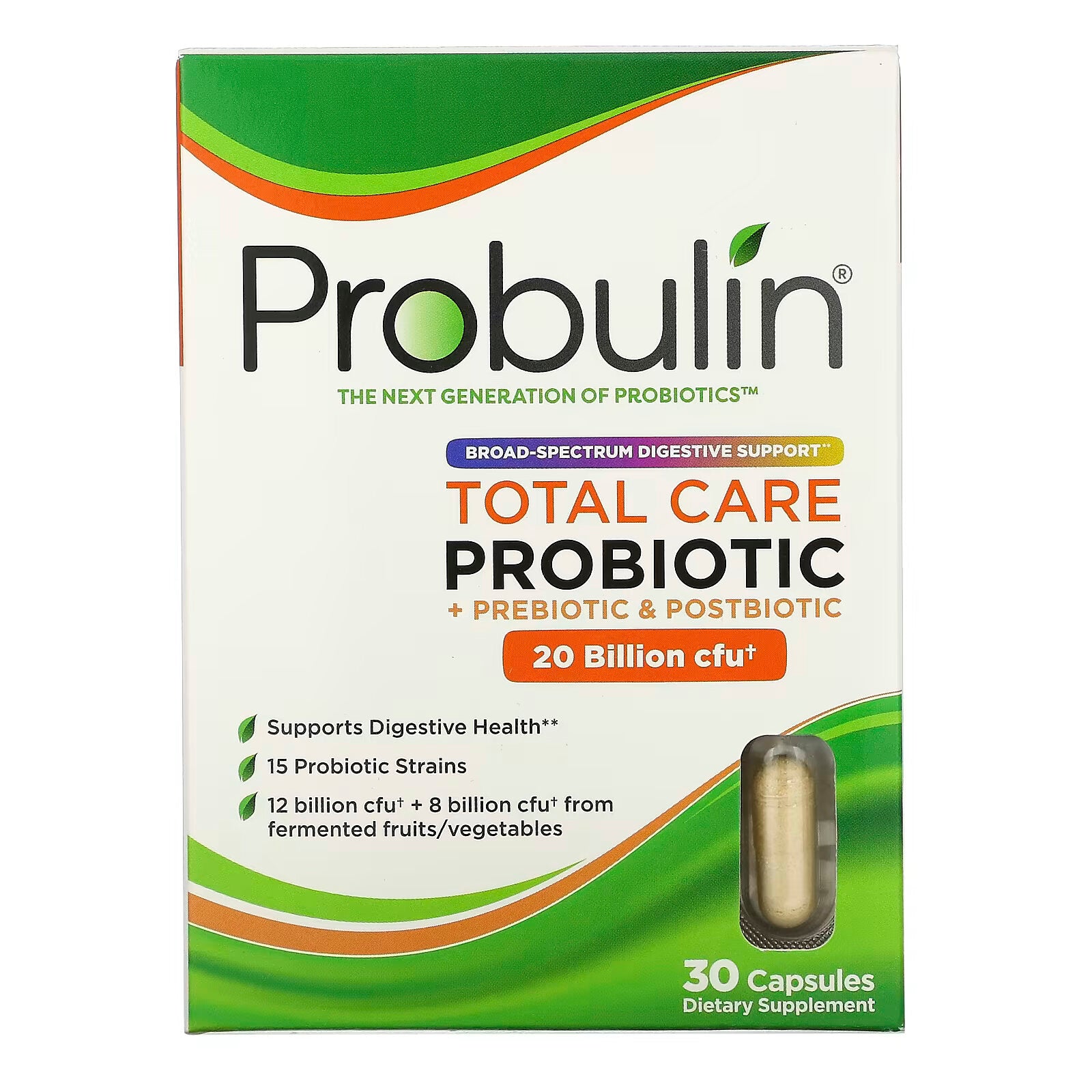 Probulin, Total Care, Probiotic, 20 Billion CFU, 30 Capsules