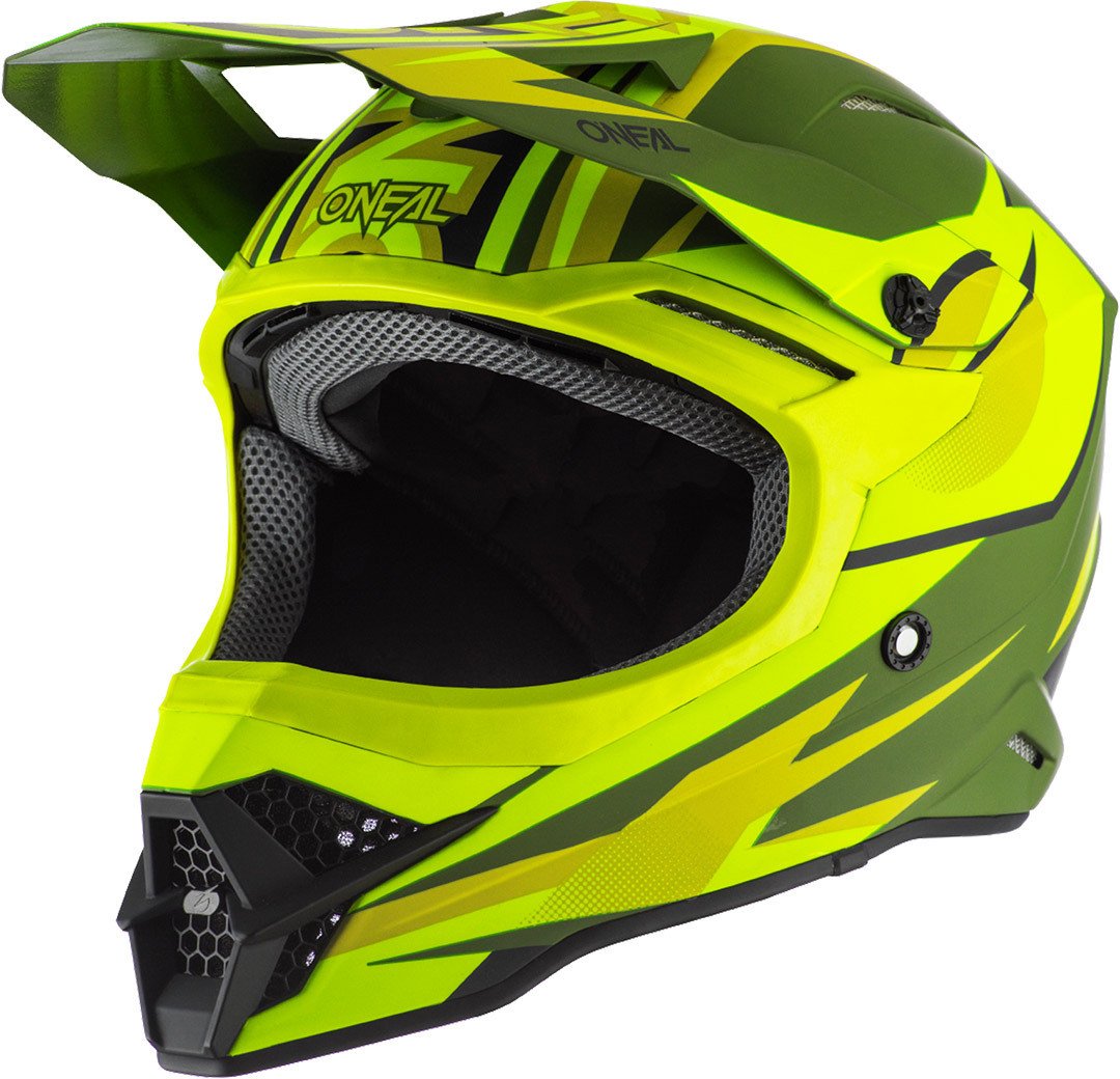 Oneal 3Series Riff 2.0 Motocross Helmet, Yellow/Green