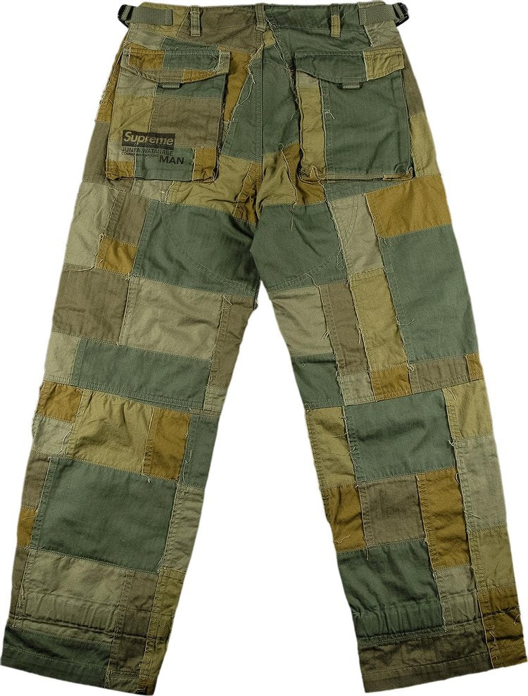 Supreme x Junya Watanabe x Comme des Garçons MAN Patchwork Cargo Pant زيتوني، أخضر