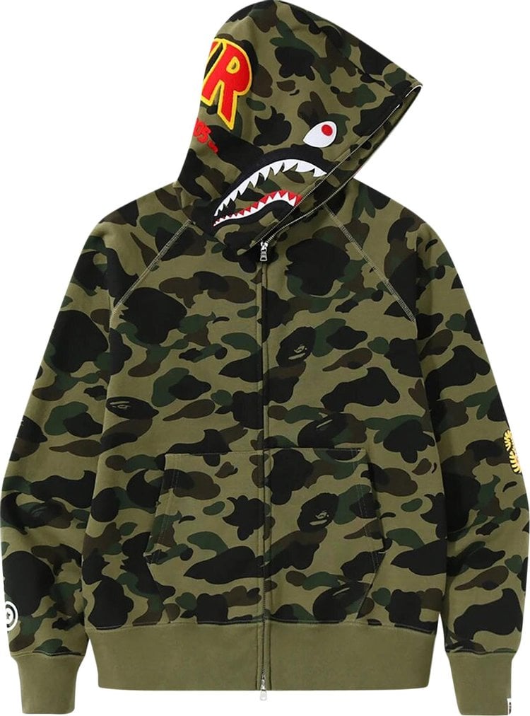 هودي بسحاب كامل من BAPE 1st Camo Shark (FW18) "أخضر"، أخضر