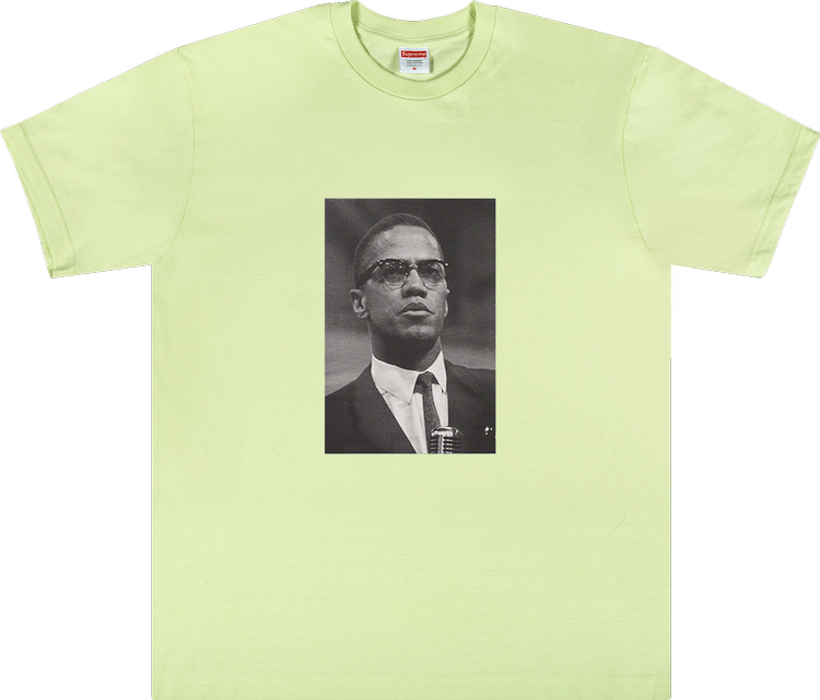 تي شيرت Supreme Malcolm X باللون الأخضر النعناعي الباهت