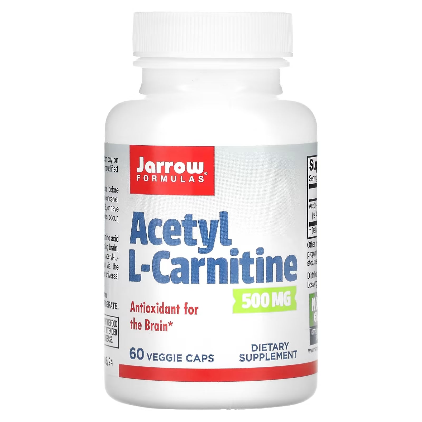 Jarrow Formulas Acetyl-L-Carnitine 500 mg, 60 Vegetarian Capsules