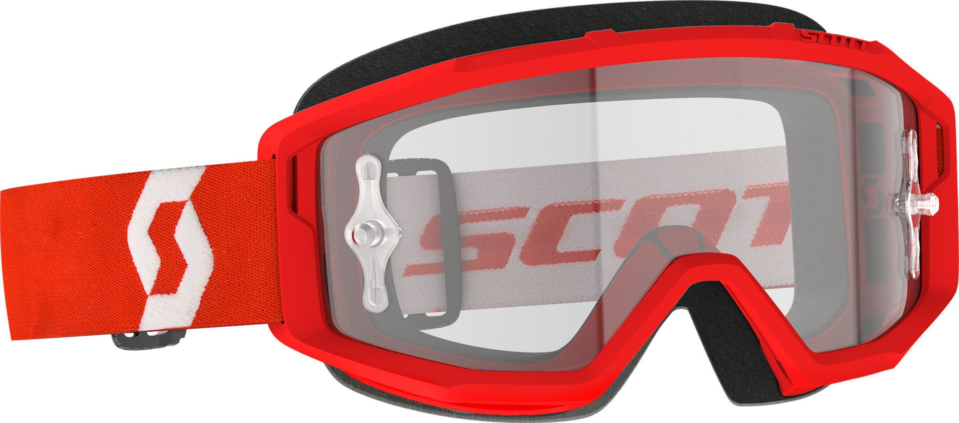 Scott Primal Clear Logo Motorcycle Sunglasses, Red/White