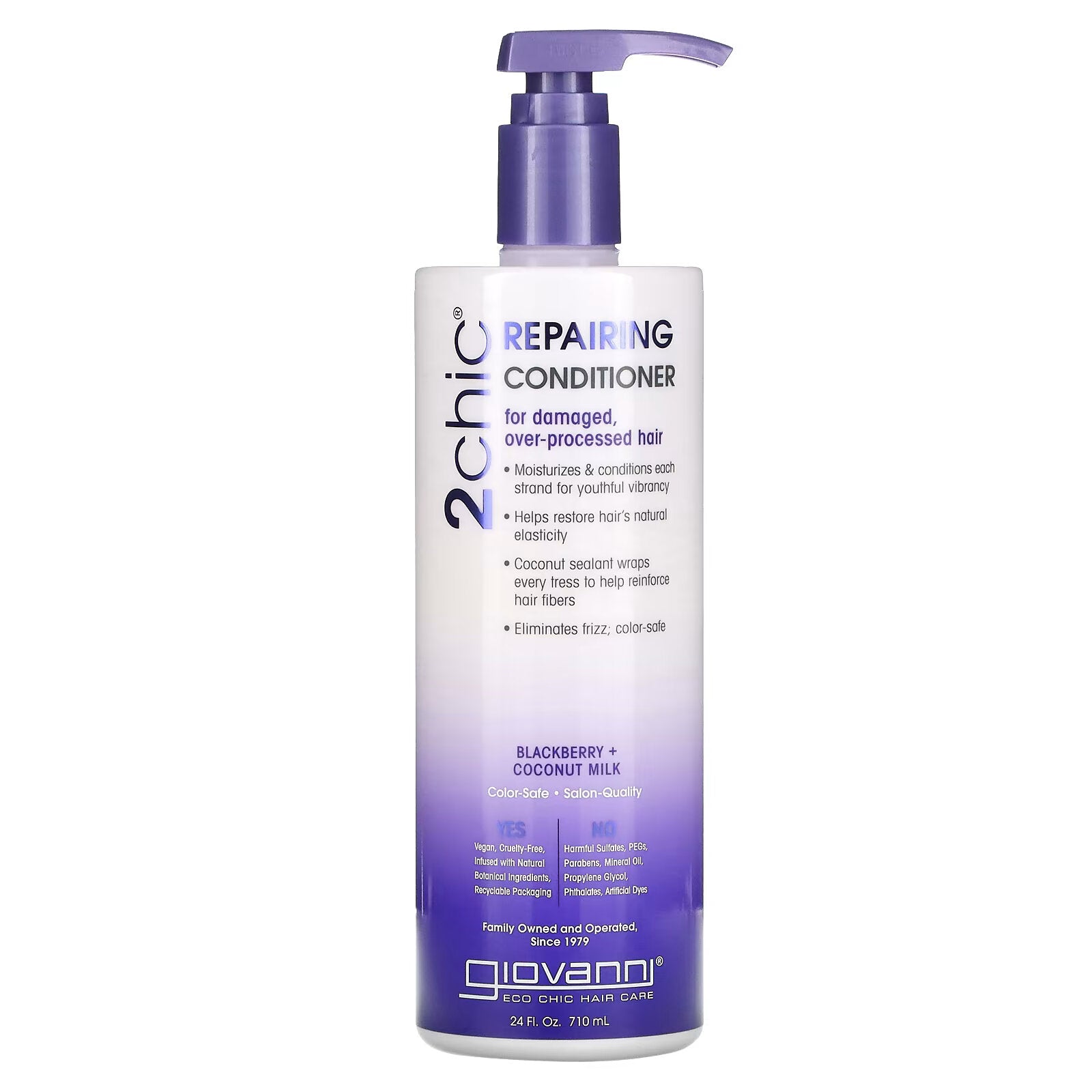 Giovanni, 2chic, revitalizing conditioner for damaged and frequently styled hair Blackberry & Coconut Milk, 710 ml (24 fl oz)