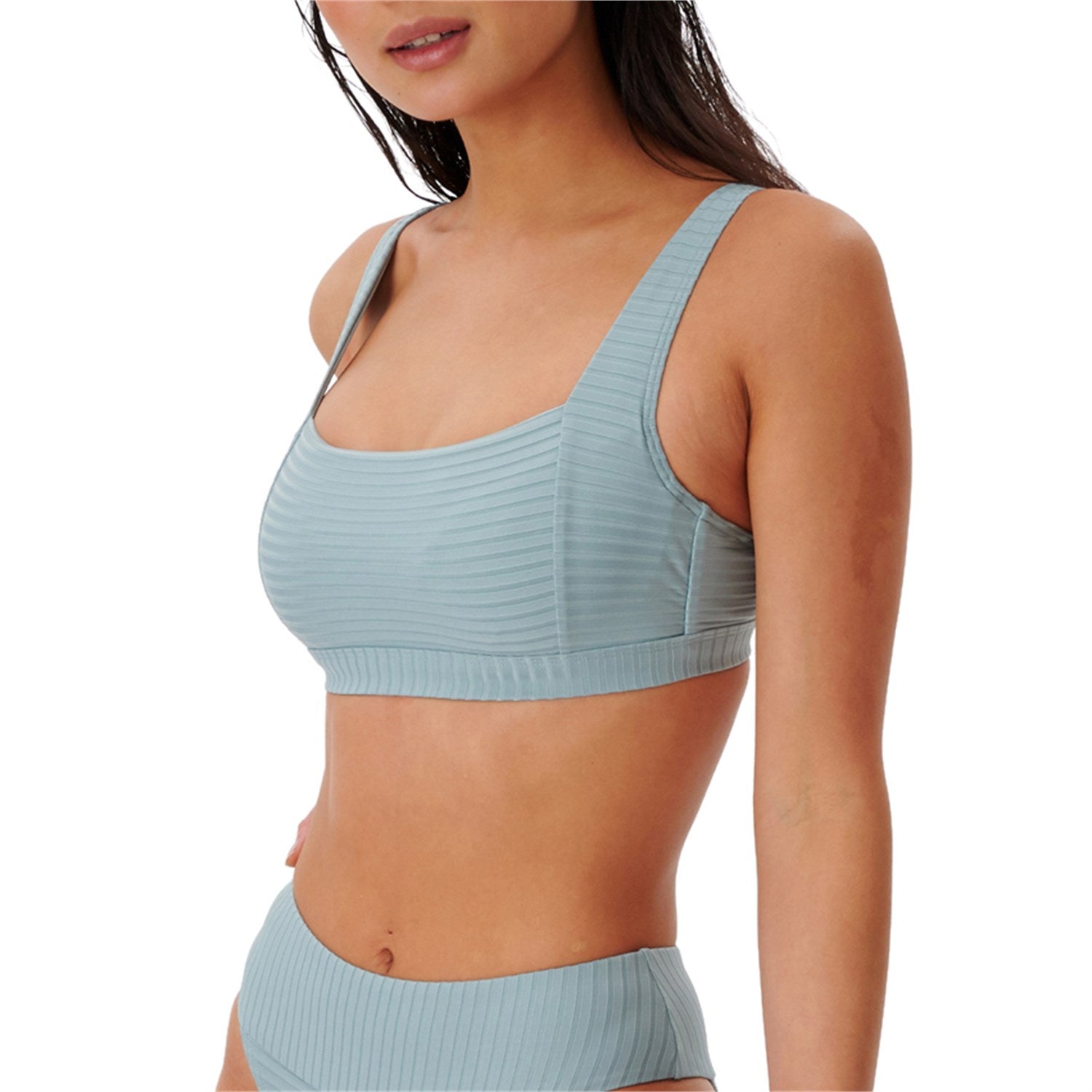 Rip Curl Premium Surf D-DD swim top, light gray