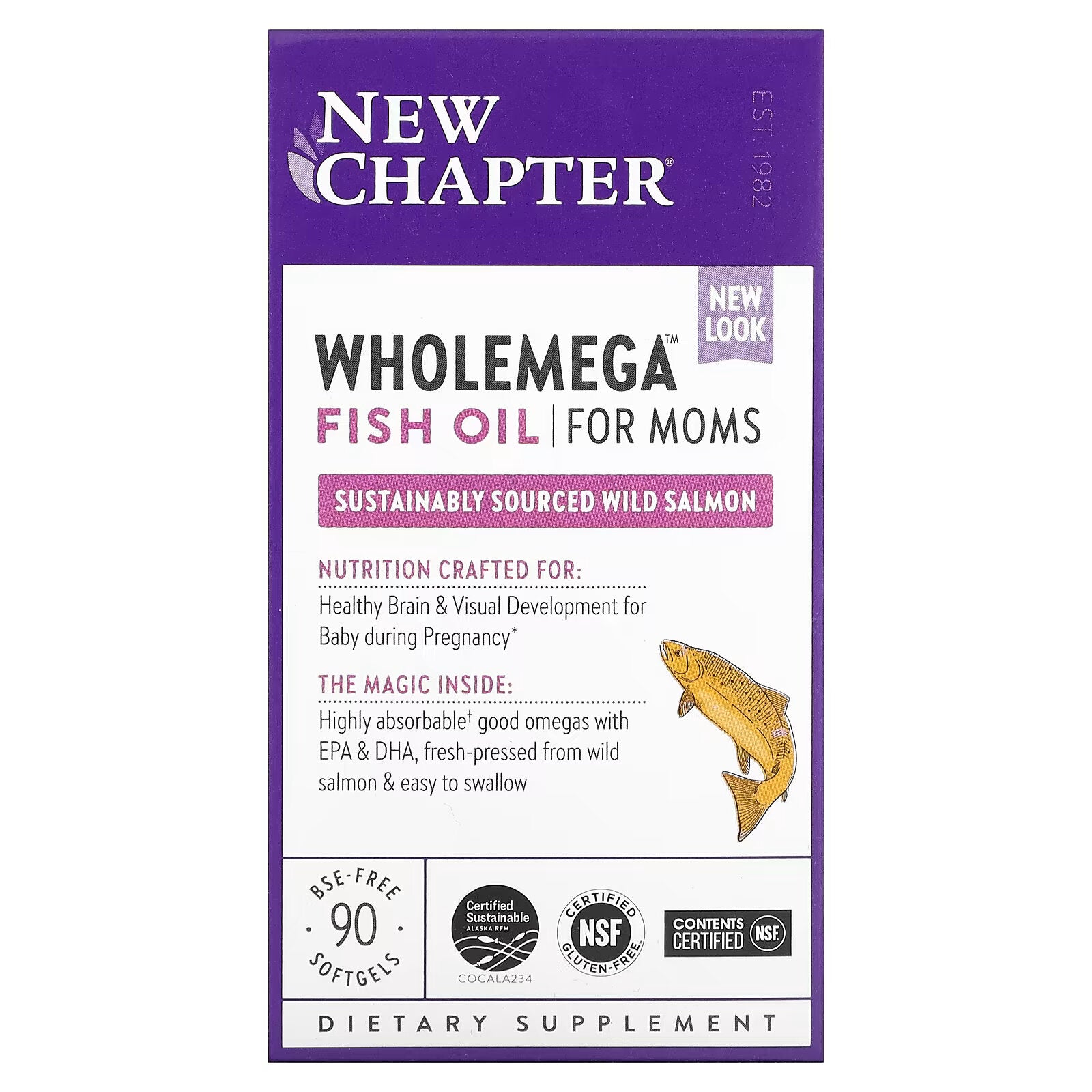 New Chapter, Wholemega, Mom's Healthy Fish Oil, 90 Softgels