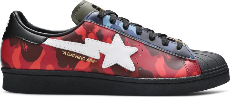 Adidas BAPE x Superstar 'Mixed Camo' Sneakers, Multicolor